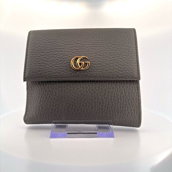 Gucci GG Marmont Small Bifold Wallet – Taupe Pebbled Leather - Picture 1 of 4